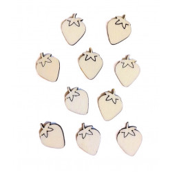 MOVEO Drevené výseky na dekorovanie jahoda 10ks