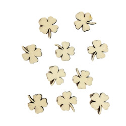 MOVEO Drevené výseky na dekorovanie štvorlístok 10ks