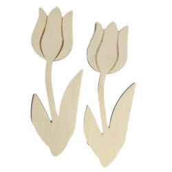 MOVEO Drevené výseky na dekorovanie tulipán 22x7,8cm 2ks