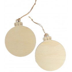 MOVEO Drevené výseky na dekorovanie vianočná guľa 10x12,5cm 2ks
