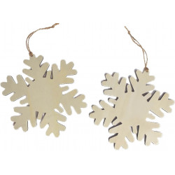 MOVEO Drevené výseky na dekorovanie vločka 1 18,5x18cm 2ks