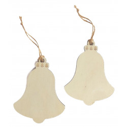 MOVEO Drevené výseky na dekorovanie zvonček 11x9cm 2ks