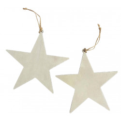 MOVEO Drevené výseky na dekorovanie hviezda 19x19cm 2ks