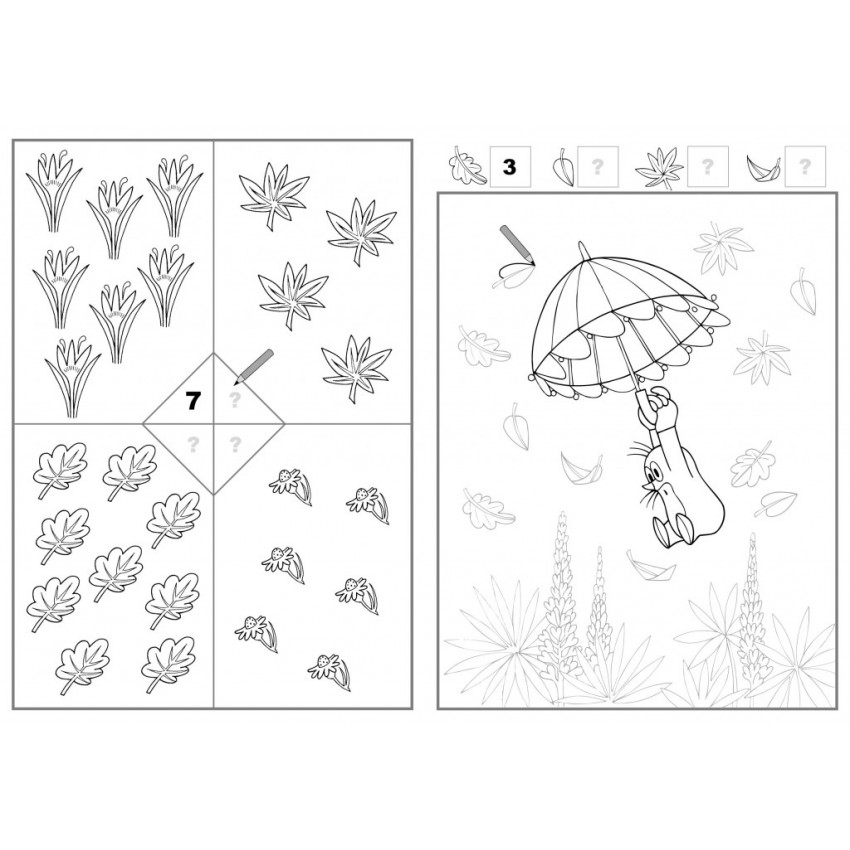  Omaľovánka 21 x 21 cm Krtko a dáždnik