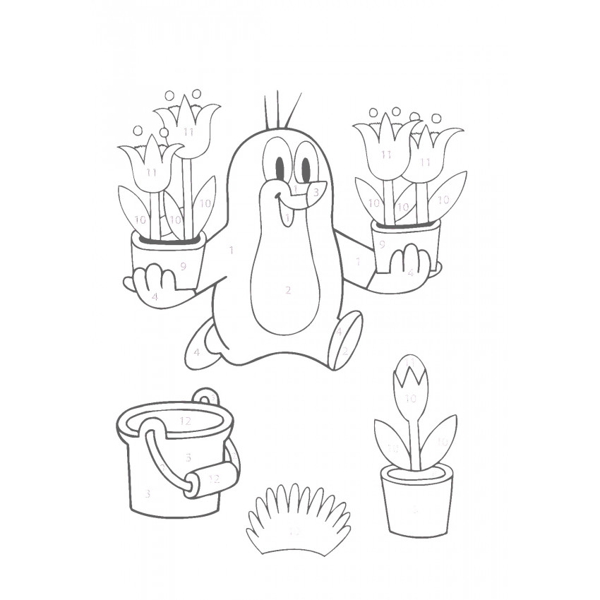  Omaľovánka Didaco Maľuj podľa čísel  Krtko