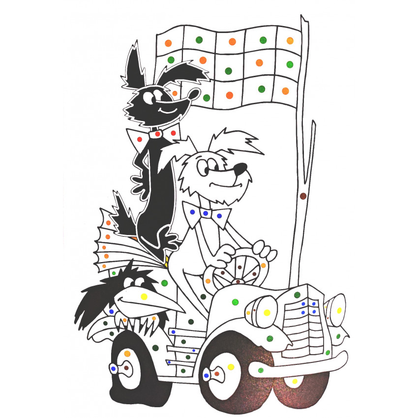 Omaľovanka Rozprávkový svet Z. Smetany maľuj podľa farebných bodiek + maxi voskovky