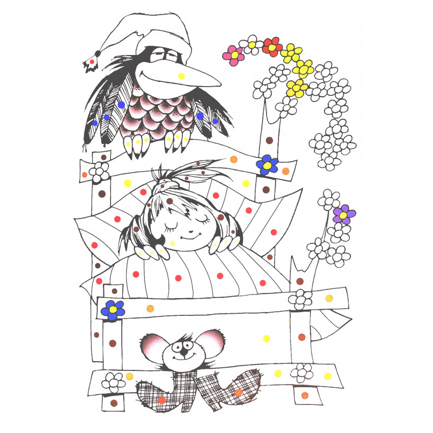 Omaľovanka Rozprávkový svet Z. Smetany maľuj podľa farebných bodiek + maxi voskovky