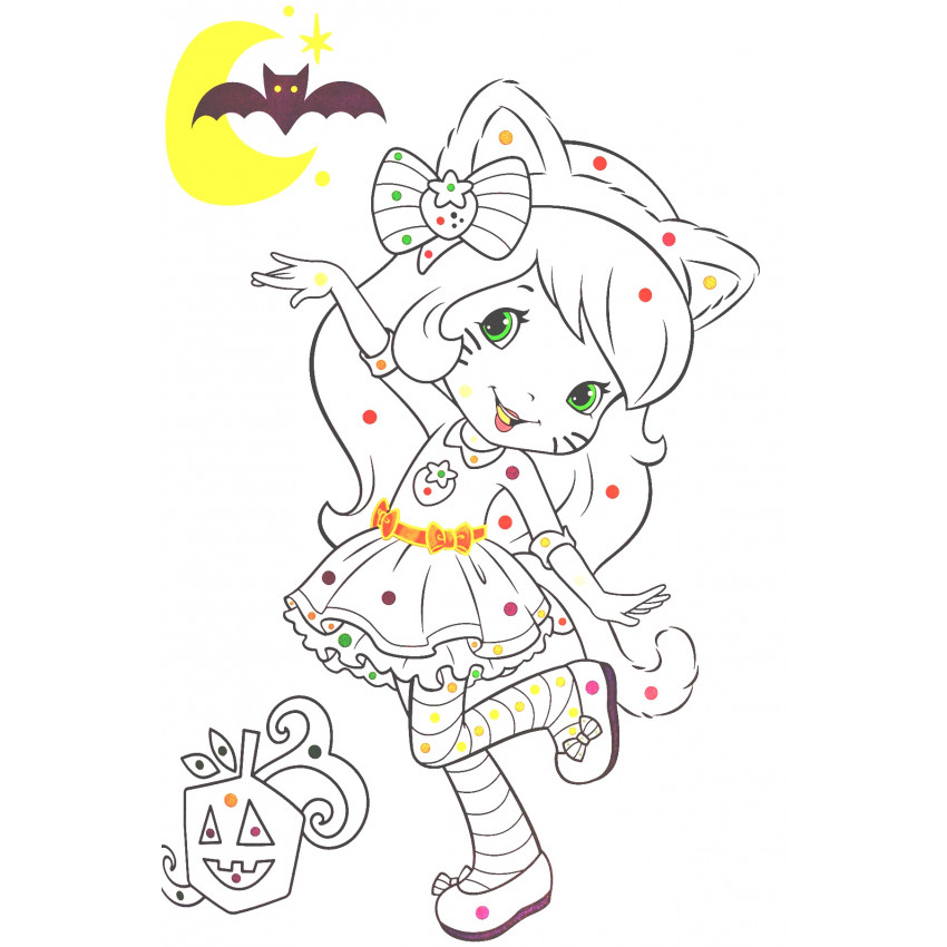 Omaľovanka Strawberry maľuj podľa farebných bodiek + maxi voskovky