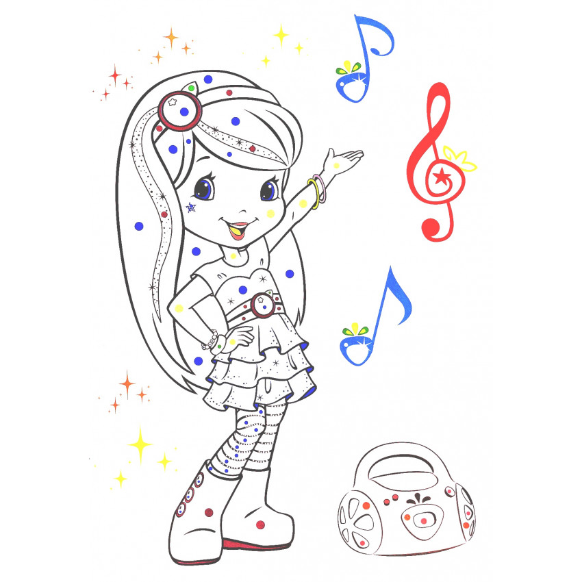 Omaľovanka Strawberry maľuj podľa farebných bodiek + maxi voskovky