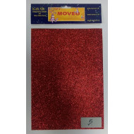 Glitrovaný papier- červený