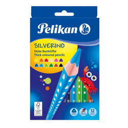 Pelikan Farbičky Pelikan Silverino trojhranné hrubé 12ks