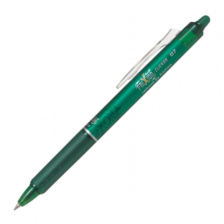 Pilot Frixion Clicker gumovacie pero 0.7 mm, zelená