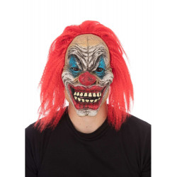 Hororový klaun s vlasy - Maska na Halloween