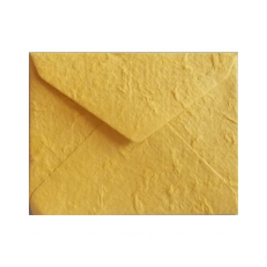 Obálka-ručný papier C5  kaki-žltá 10ks