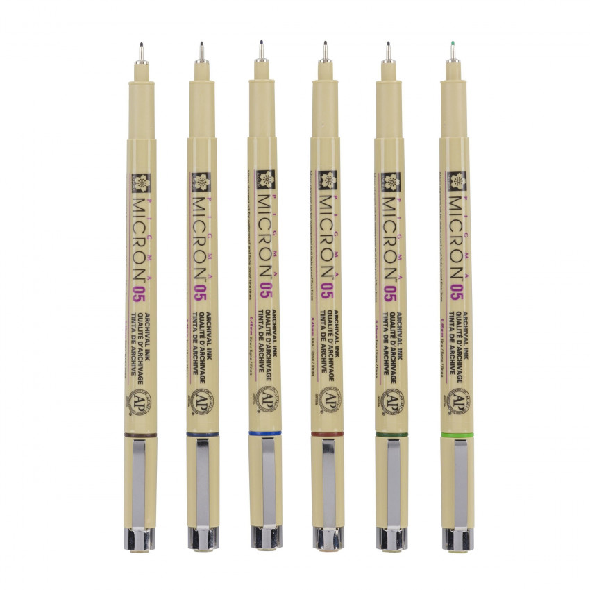 Sakura Pigma micron 6ks 05 0,45 mm farebné B