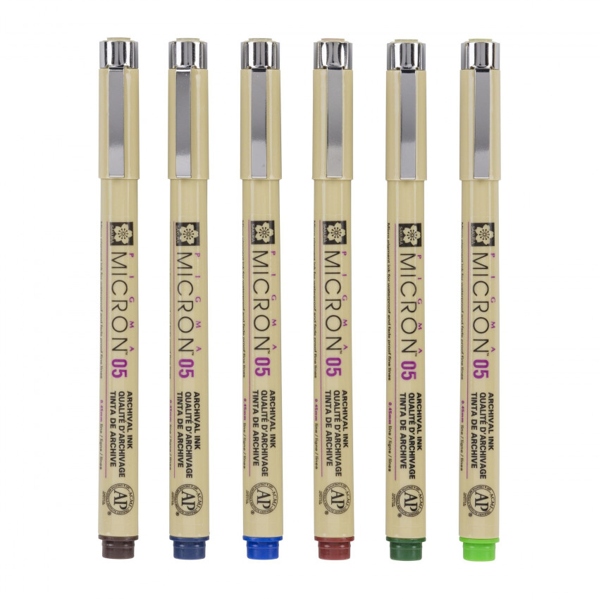 Sakura Pigma micron 6ks 05 0,45 mm farebné B