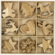 Stafil Drevenné ozdoby mix  4cm 36ks