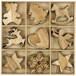 Stafil Drevenné ozdoby mix  4cm 36ks