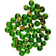 Stafil Korálky sklenené 15-18 mm 30 ks zelené s kvetinkou