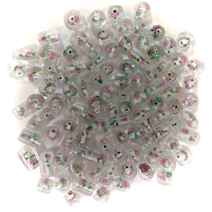 Stafil Korálky mix 100ks sklenenné vetro c.rose transp.rosa