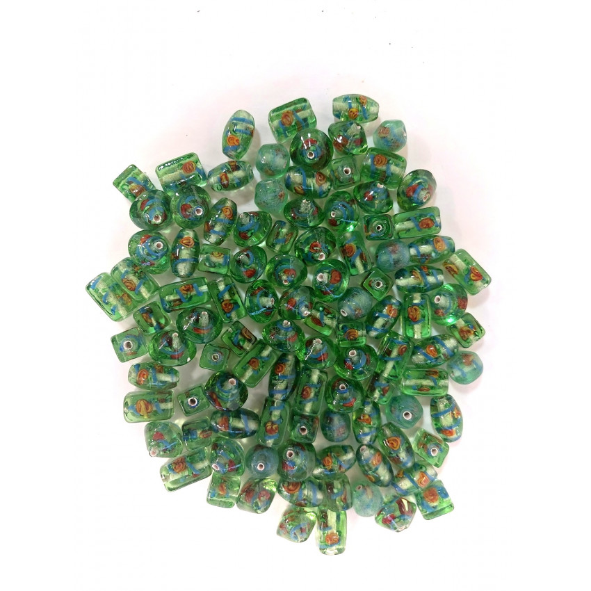 Stafil Korálky mix 100ks sklenenné vetro c.rose transp.blu