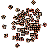 Stafil Korálky sklenené 11 x 11 mm 50 ks hnedé s kvetinkou