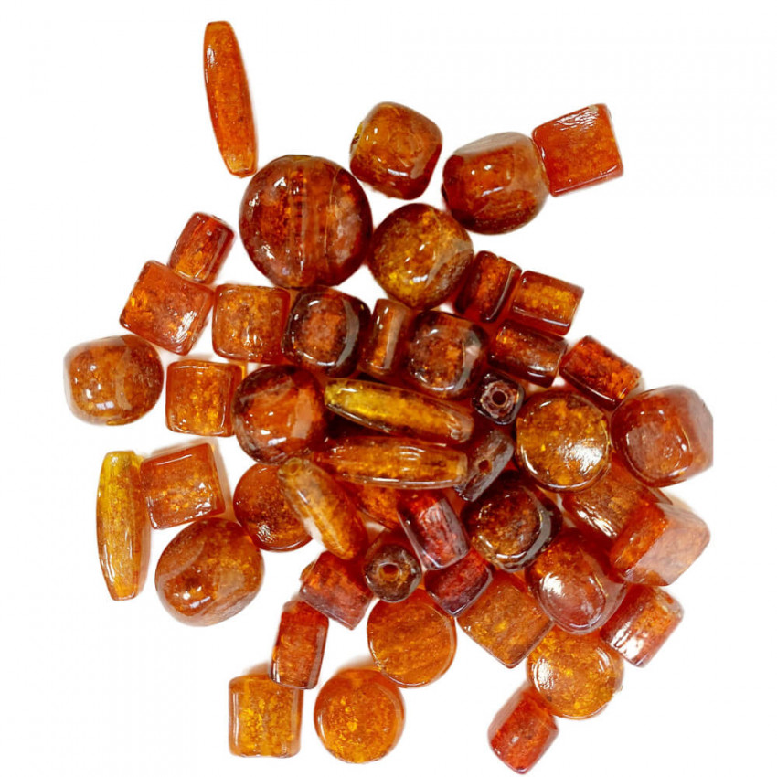 Stafil Korálky sklenené mix 0,5kg ruggine hnedé