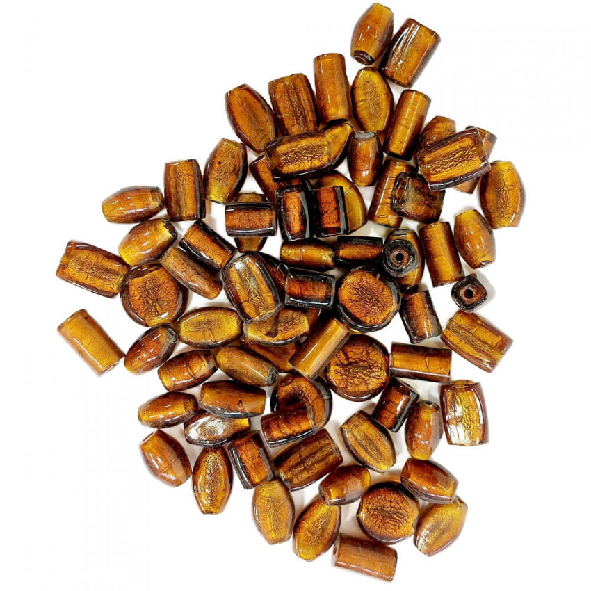 Stafil Korálky sklenené mix 0,5kg ambra scuro medené