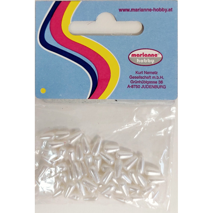 Stafil Dekoračné korálky perly slzičky 4 x 8 mm