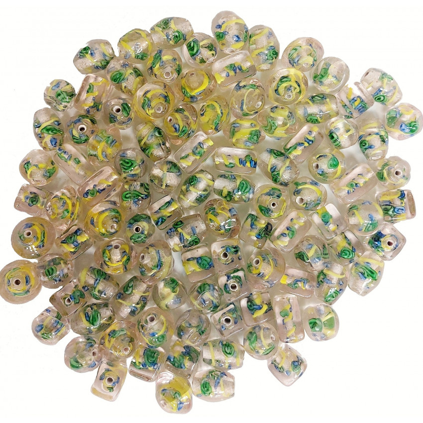 Stafil Korálky mix 100ks sklenenné vetro c.rose rosa giallo verde