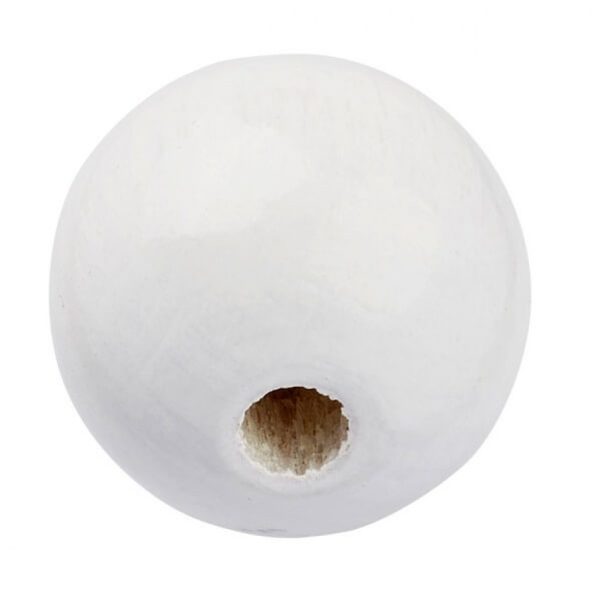 Kreatívne drevené korálky 12mm 10ks biela