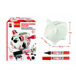 Pokladnička porcelánová prasiatko + 2 x popisovač na porcelán a sklo