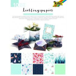 Baliaci papier Folia, 10 rôznych, 50 cm x 70 cm, 80g, 10listov vianoce