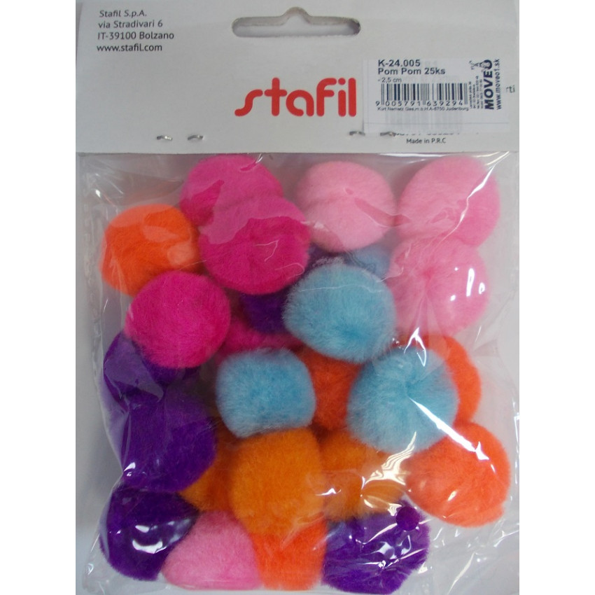 Pom-pom mix farieb pastel 25mm