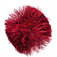 Pom-pom-jednofarbný červený metalický 50 mm 15ks