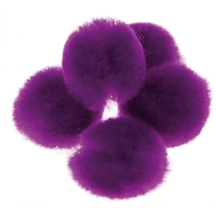Pom-pom-jednofarbný fialový 25 mm