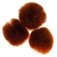 Pom-pom-jednofarbný hnedý 25 mm