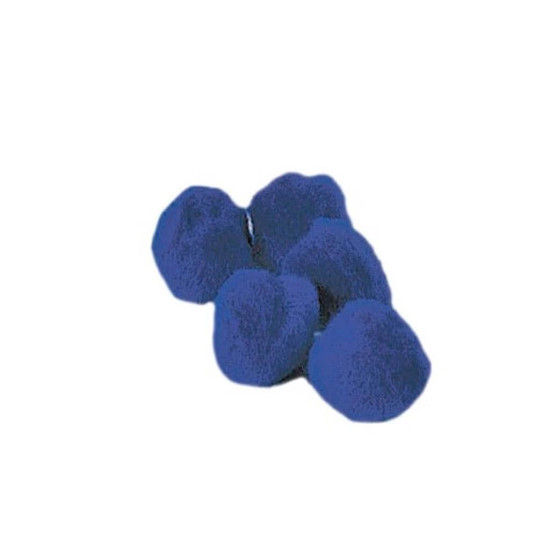 Pom-pom-jednofarbný modrý 25 mm