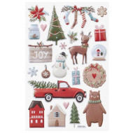 Samolepky 3D vianočné 569 26,5 x 14cm