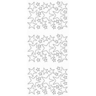Reliéfne samolepky strieborné hviezdy