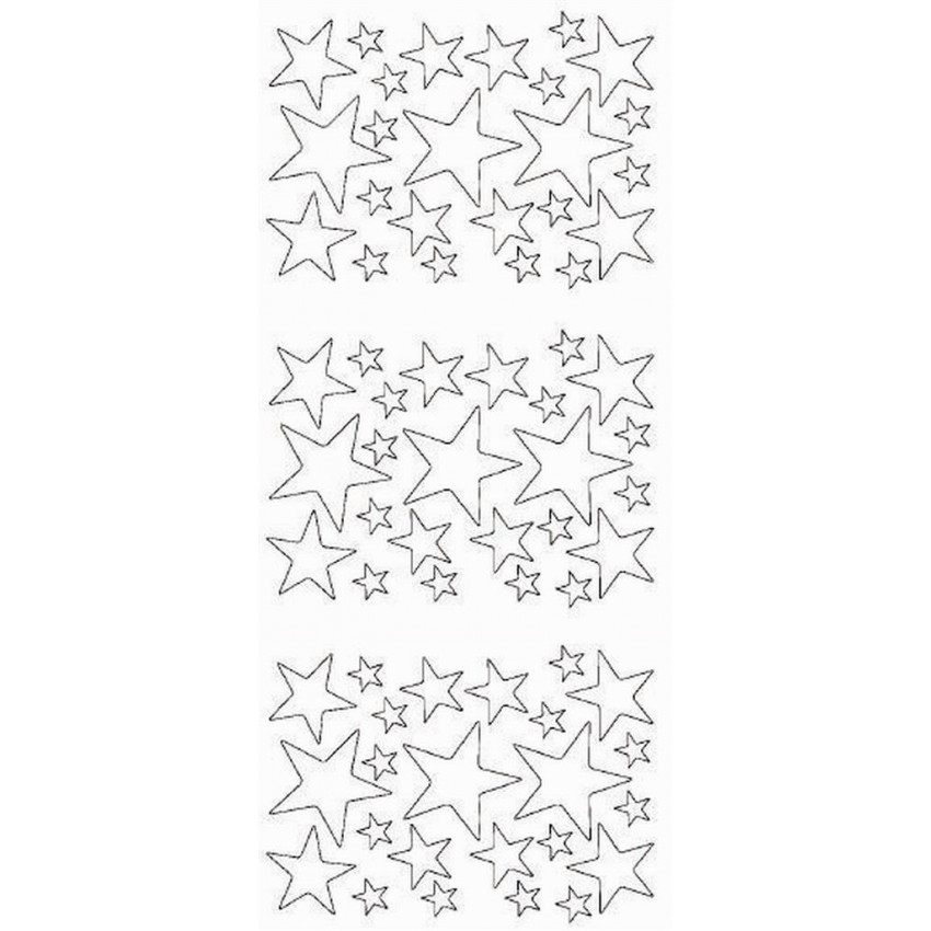 Reliéfne samolepky strieborné hviezdy