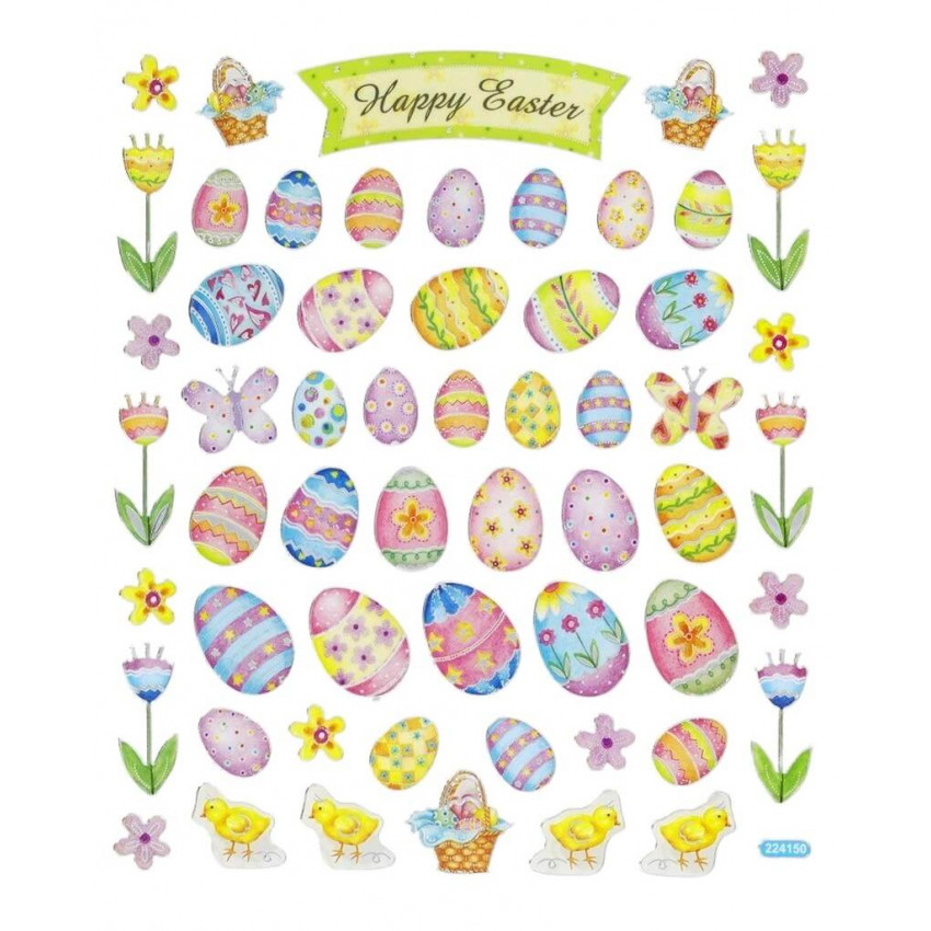 Samolepky Veľkonočné vajíčka -381  20,5 x 10.5 cm