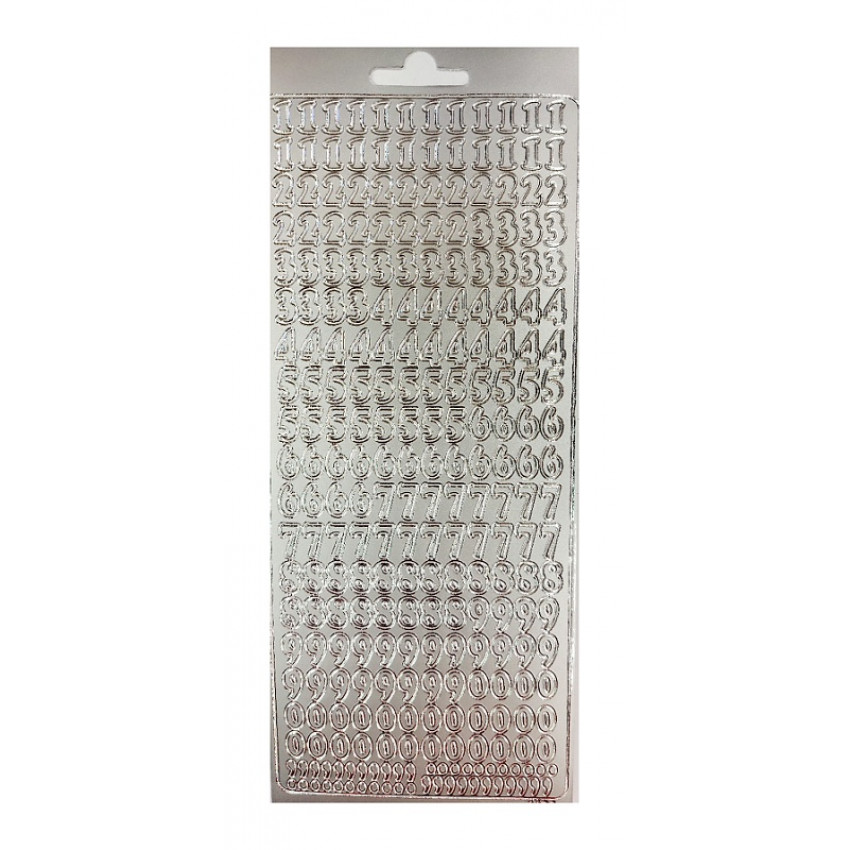 Samolepky čísla Stafil 24.2 x 9.5 cm strieborné