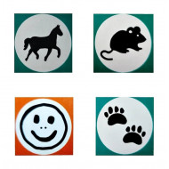 Stafil Drevená pečiatka koník, myška, smajlík, labky