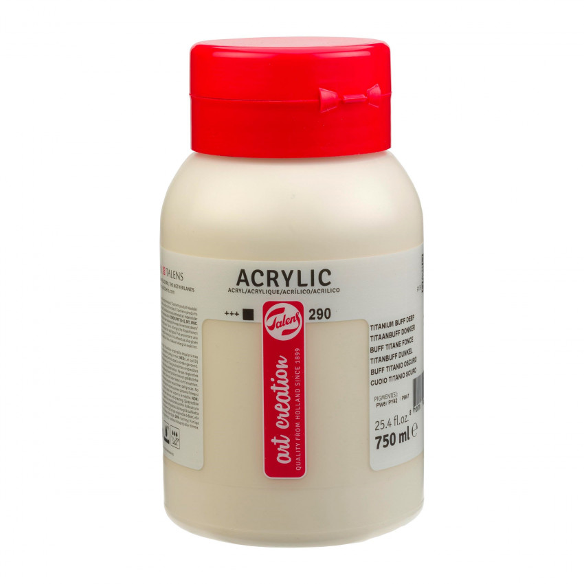 Talens Art Creation acrylová farba 750 ml, šedá Titanium Buff Deep 290