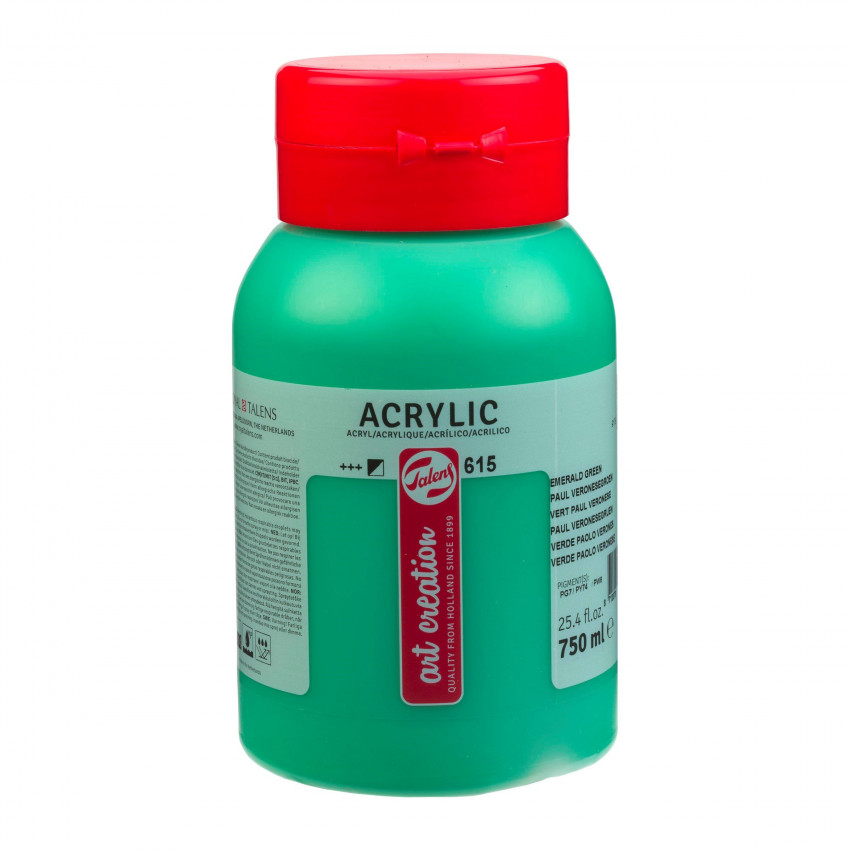 Talens Art Creation acrylová farba 750 ml, Emerald Green tmavo zelená 615 