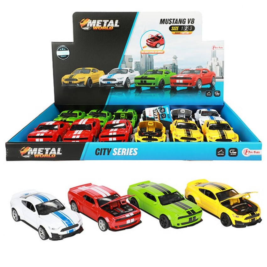 Kovový model Mustang V8- 1:36 pull back