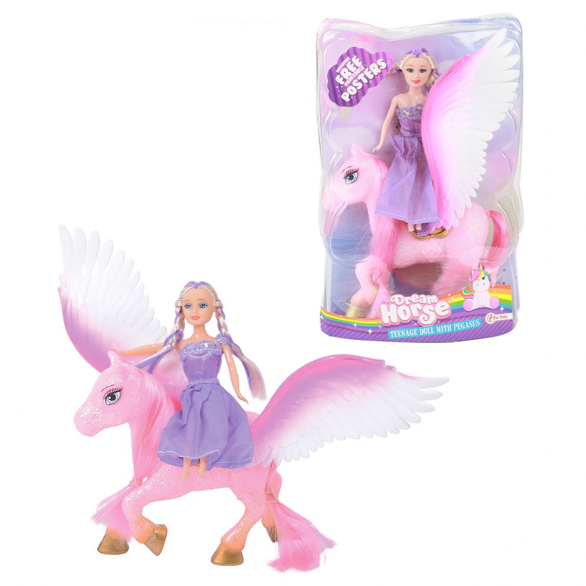 Pegasus Jednorožec Roztomilá bábika 15cm