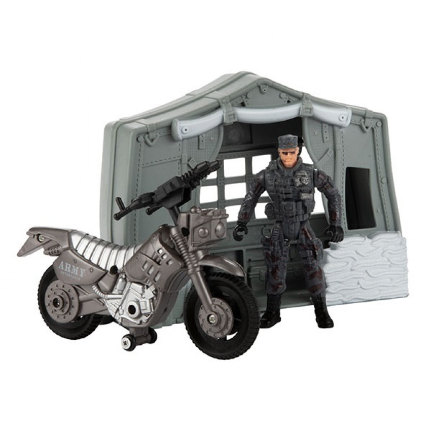 ALFAFOX Vojenská sada s motorom, stan, figúrka