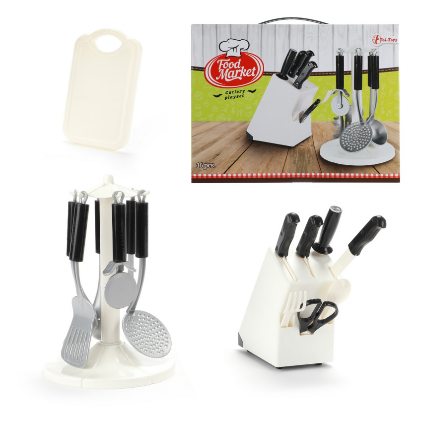 FOOD MARKET Súprava kuchynského náčinia a nožov 16 ks